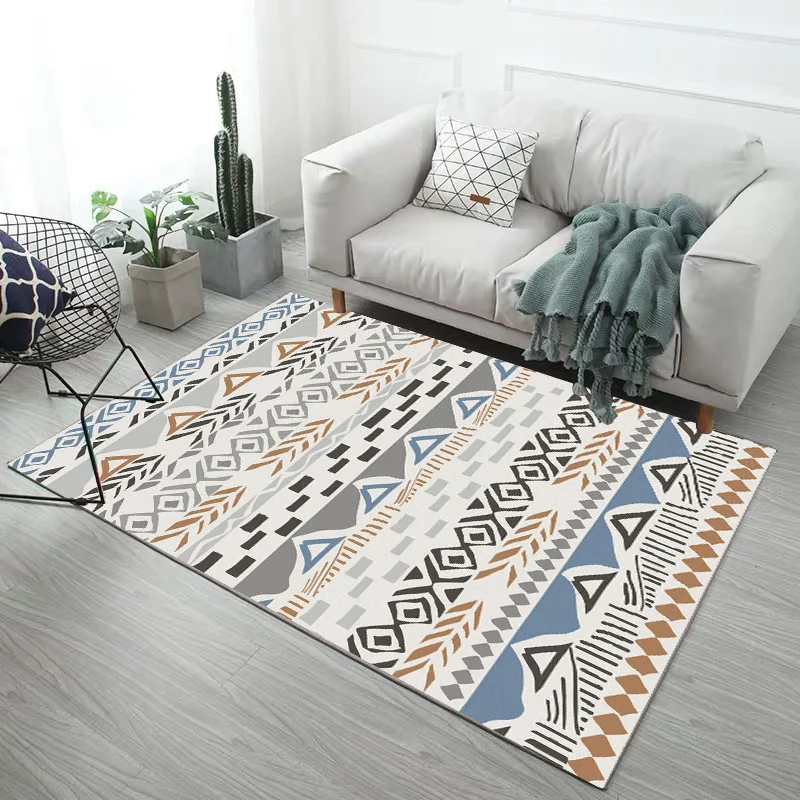 

Modern simple Nordic style rectangular printed carpet floor mat children crawling tea table full shop living room carpet