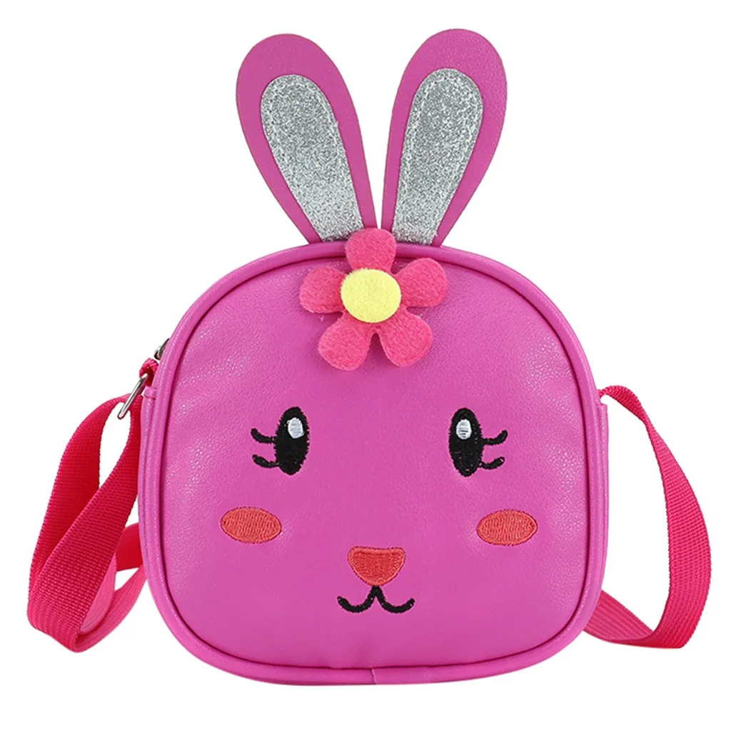 

2021 Cute Children's Solid Color Zipper Leather Shoulder Bag Messenger Bag Children's Small Purse Fashion Kids Mini Shoulder
