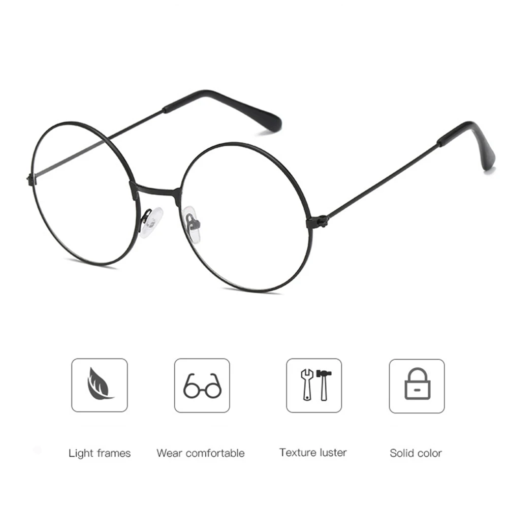 IENJOY Harry, оправа для очков, Ретро стиль, металлическая оправа, прозрачные очки, черные, негабаритные, круглые, модные очки