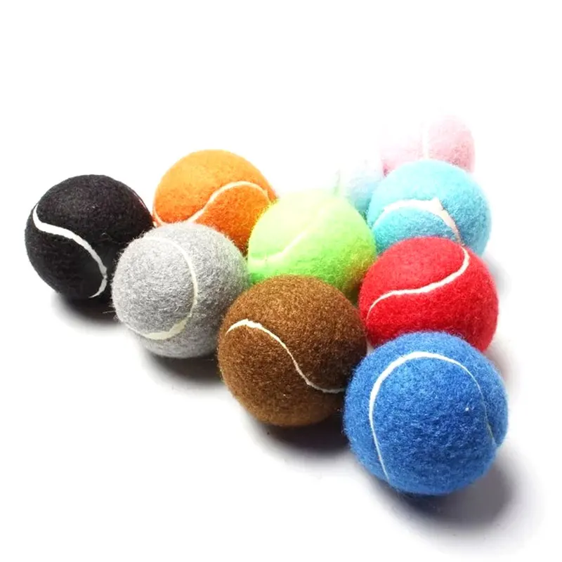 6pcs Pack Color Tennis Balls Starndard 2.5inch Polyester Felt Dog Tennis Balls Advanced Training Tennis Ball