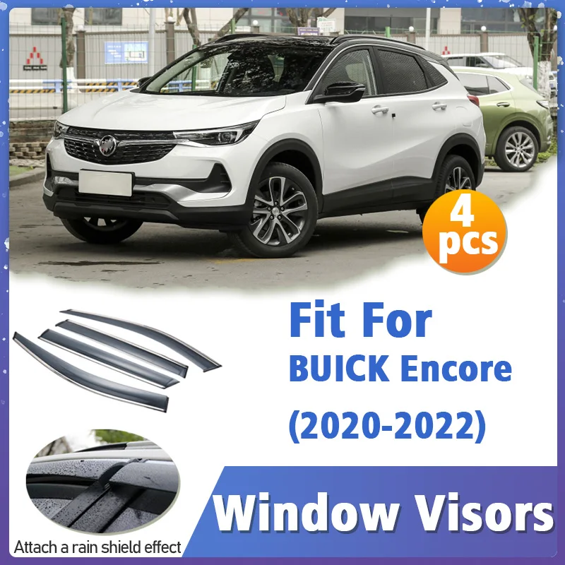 Window Visor Guard for BUICK Encore 2020-2022 Vent Cover Trim Awnings Shelters Protection Sun Rain Deflector Auto Accessories
