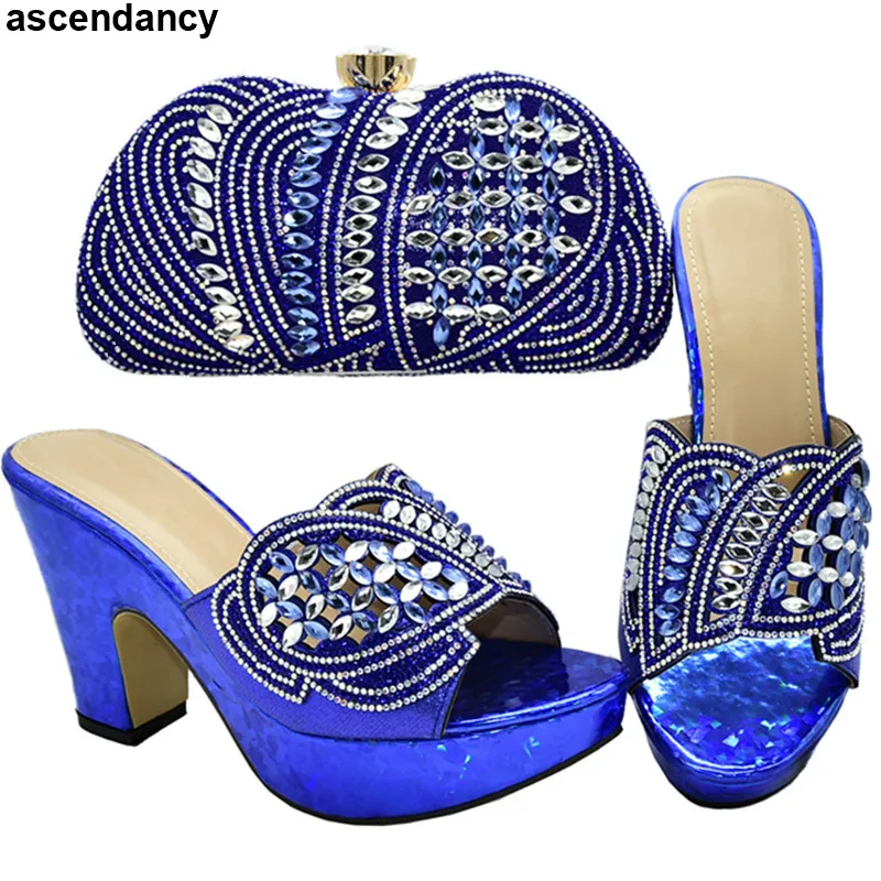 Модный Элегантный комплект из обуви и сумки на каблуке итальянская дизайнерская