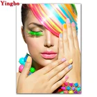 Домашний декор алмазная живопись Красочный Макияж волос Красота DIY мозаика Ремесленная поделка, алмазная вышивка полная квадратная круглая дрель