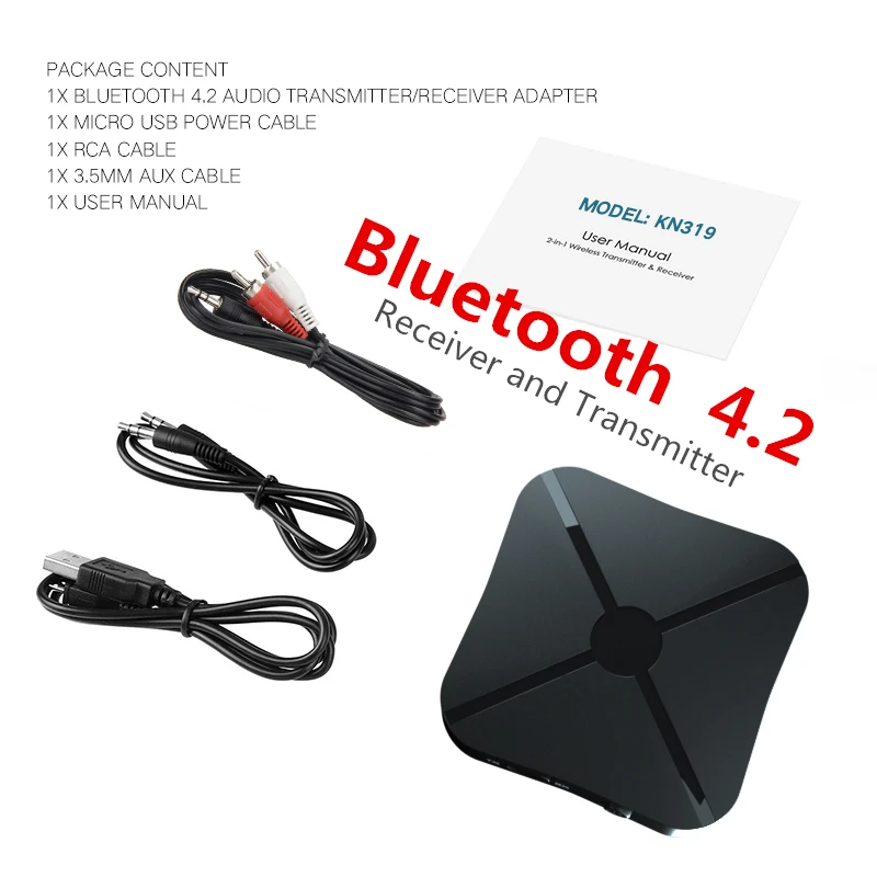 Kebidu 2 в 1 Bluetooth 4,2 5,0 приемник и передатчик Bluetooth беспроводной адаптер аудио с 3,5 мм AUX аудио для домашнего ТВ ПК