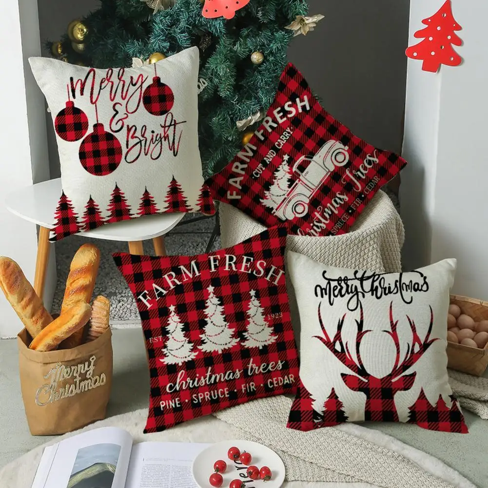 

Eye-catching Pillow Cover Breathable Flax Single-sided Exquisite Print Cushion Case for Daily Use Pillow Cover Cushion Case 2021