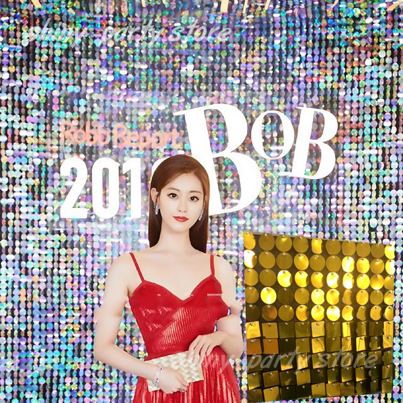 Золотистые Серебристые блестки 3D мерцающие настенная панель свадебный фон для