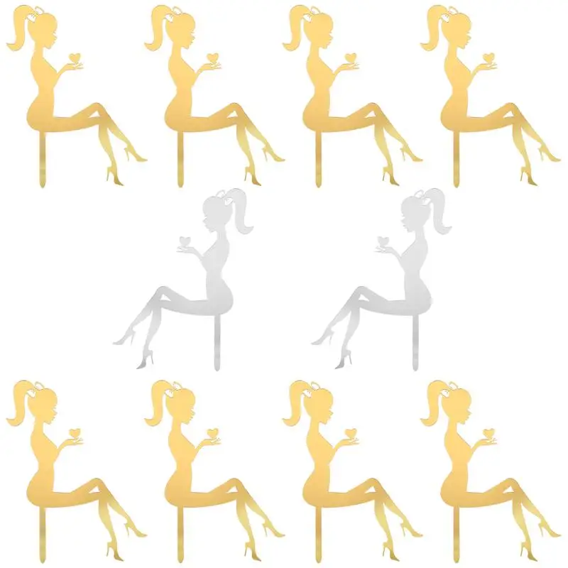 

10pcs Decorative Toppers Delicate Birthday Cake Insert Cards Decoration