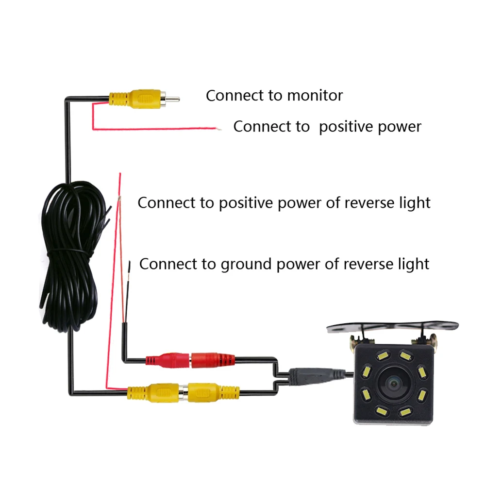 

Universal Car Reverse Camera Video Recorder 8 LEDs Night Vision Rear View Light Auto Parts Wide View Angle with LED Car Tools
