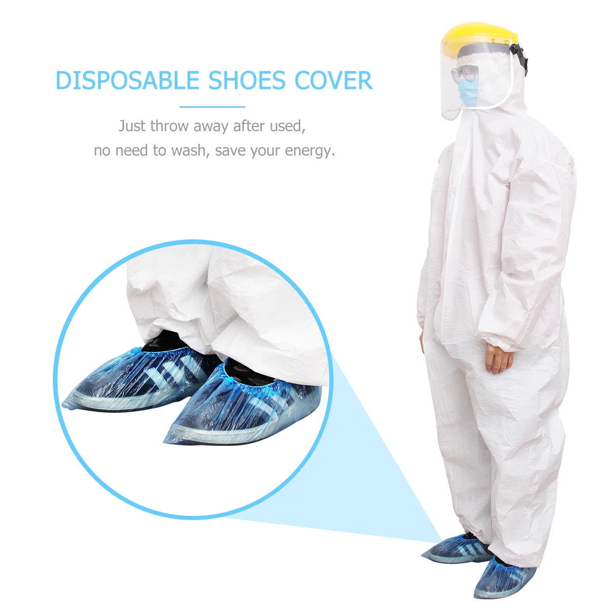 Одноразовые Бахилы для обуви 100 шт. пластиковые защитные толстые уличные