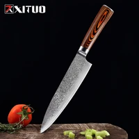 xituo damascus chef knife kitchen knives japanese damascus steel 67 layers family boning santoku utility knife color wood handle