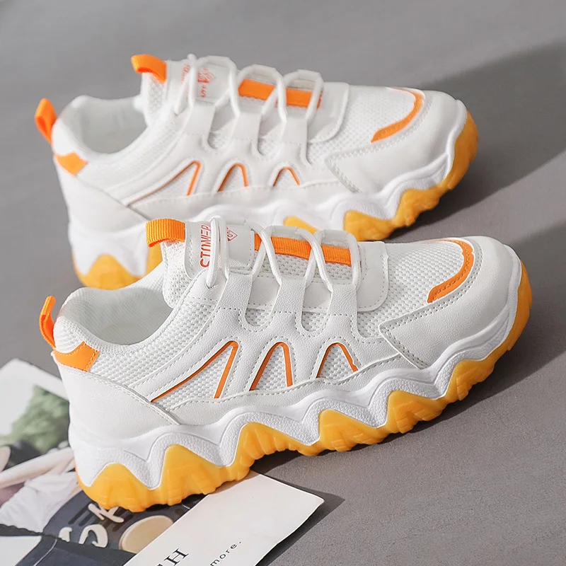 

2020 Autumn New Women's Shoes White Shoes Korean Version of Thick-soled Women's Wave Shoes All-match Casual Sports Shoes