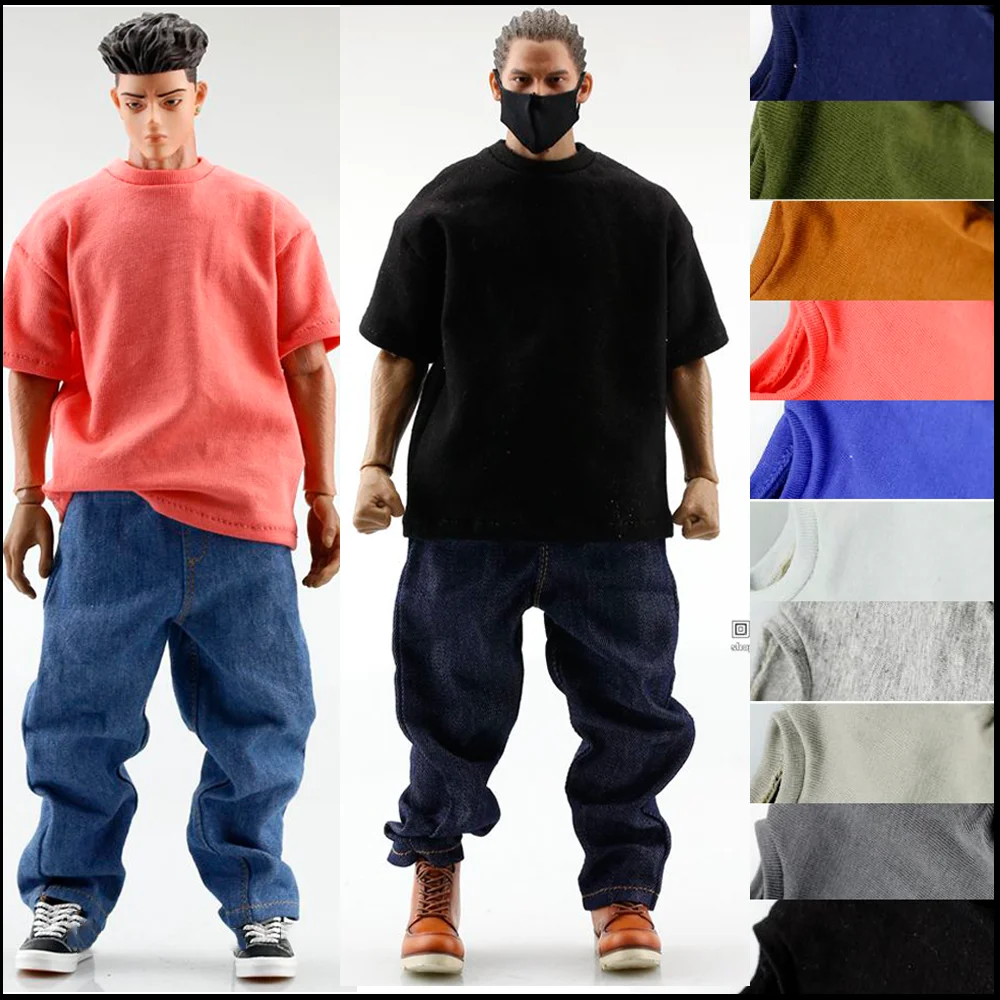 

1/6 Scale Male Soldier Fashion Pant XXL Plus Size Oversized Hip Hop Loose T-shirt For 12'' PH TBL M35 Strong Muscle Body