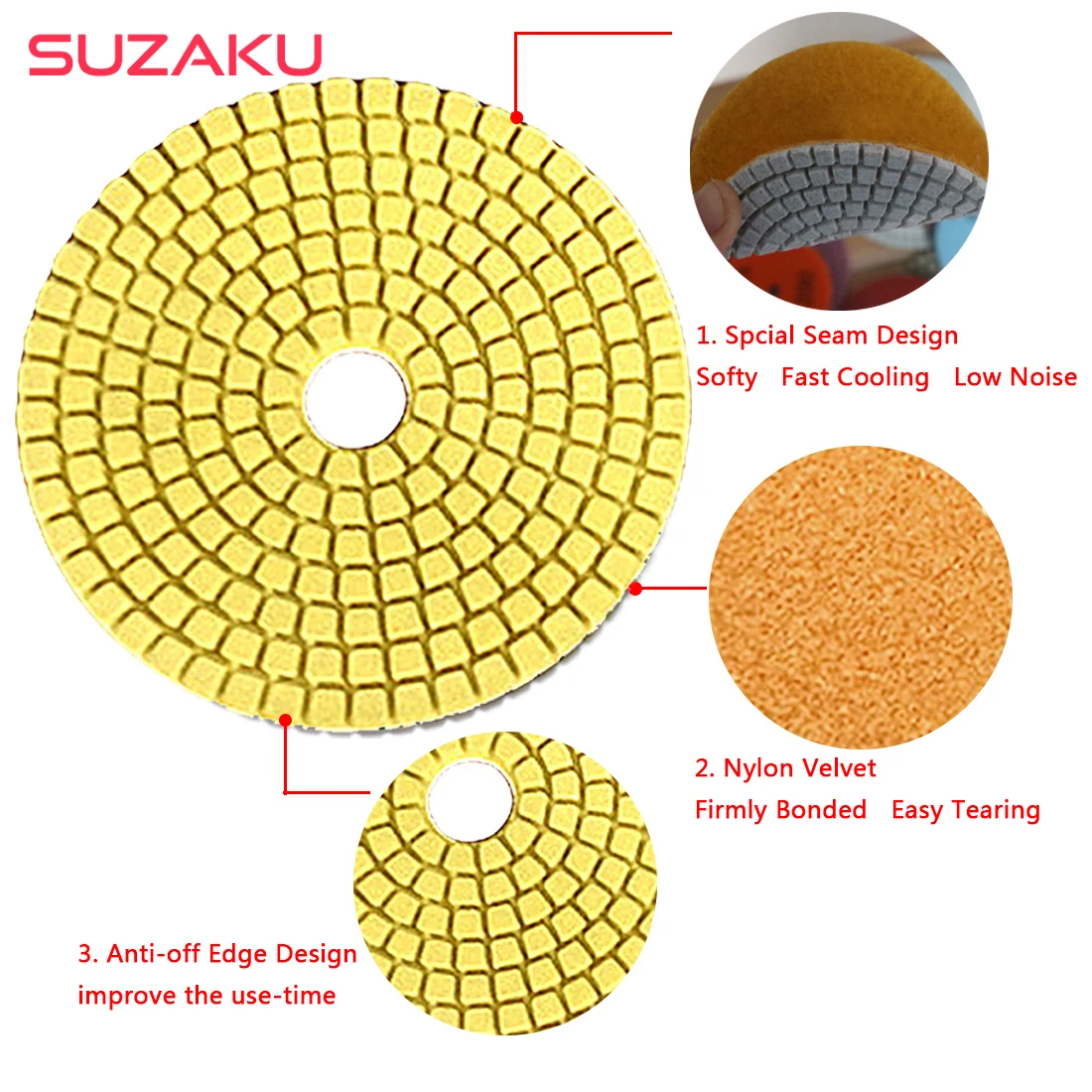 

Flexible Sandpaper 100*4mm Grinding Discs Wet Diamond Polishing Pad for Glass Granite Marble Stone Grinding Wheel