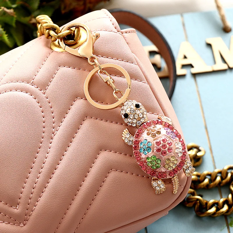 

Cute Rhinestone Student Backpack Key Chains Couples Collocation Small Turtle Keyring Men'Swomen's Gift Accessories Keychain