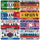 Металлический жестяной знак, винтажный, для Франции, Испании, США, номерной знак, табличка, бара, дома, ресторана, Настенный декор, 15x30 см