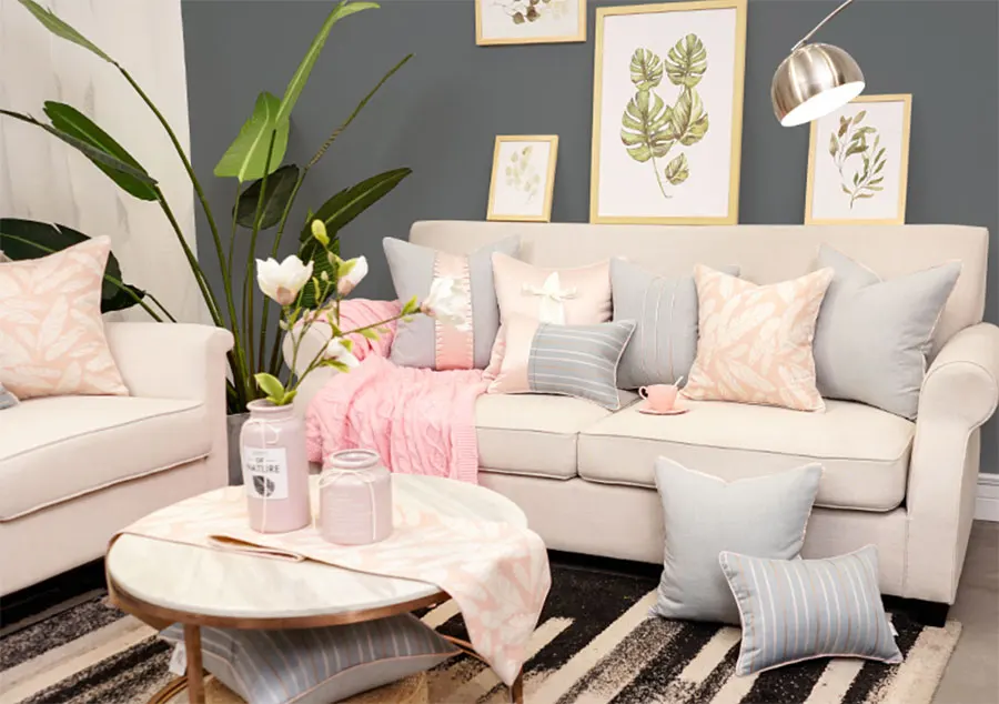 Романтическая розовая синяя подушка для принцессы/Чехол almofadas однотонная