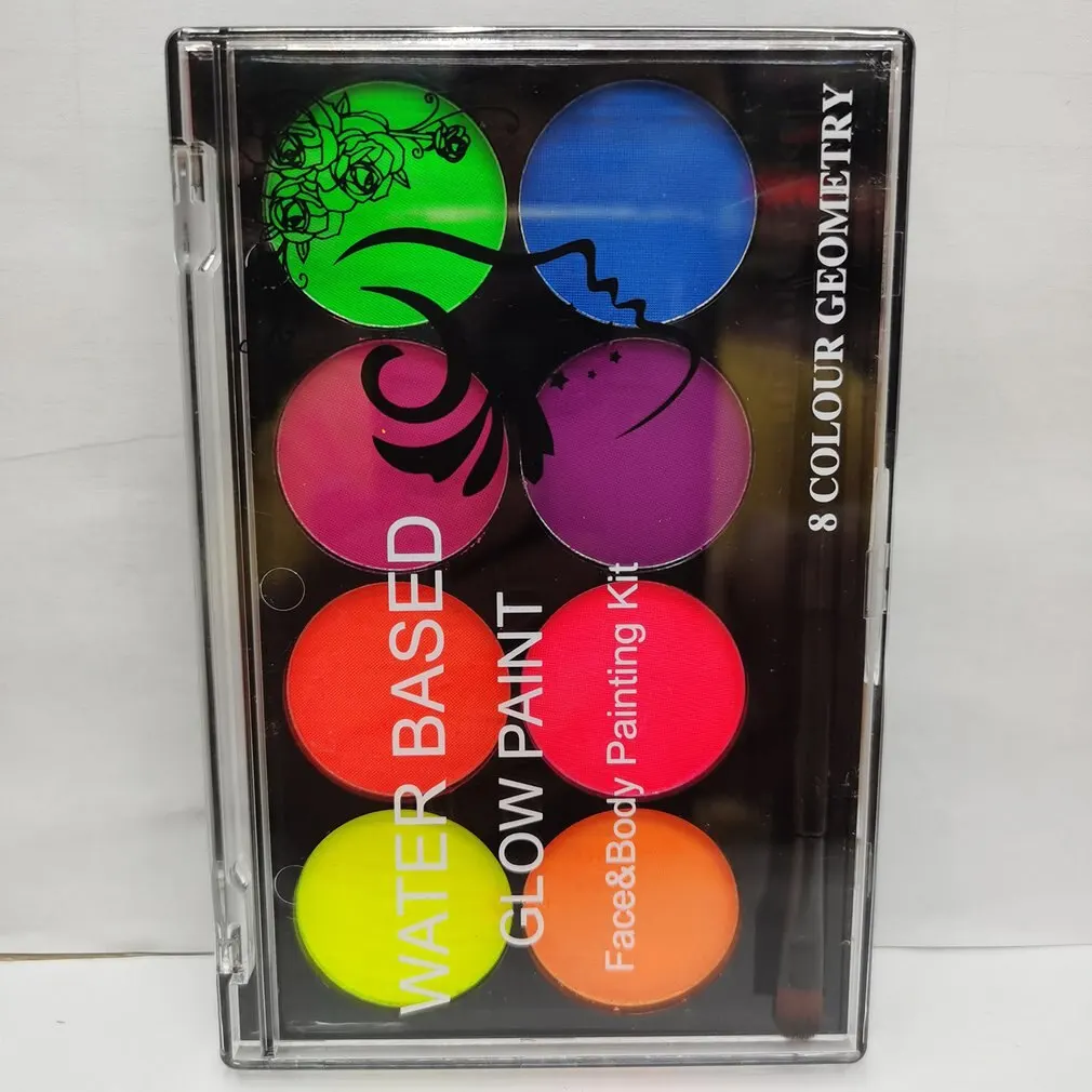8 цветов флуоресцентная Водорастворимая краска для тела УФ-светящаяся масляная