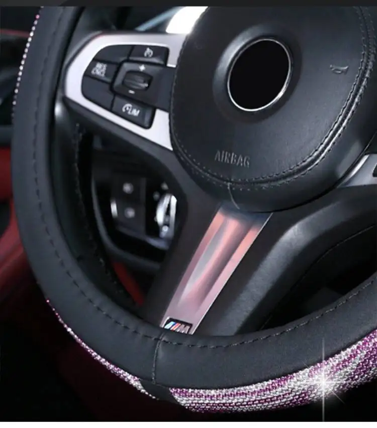 Универсальный чехол стразы из искусственной кожи для руля 38 см и 15 дюймов милый