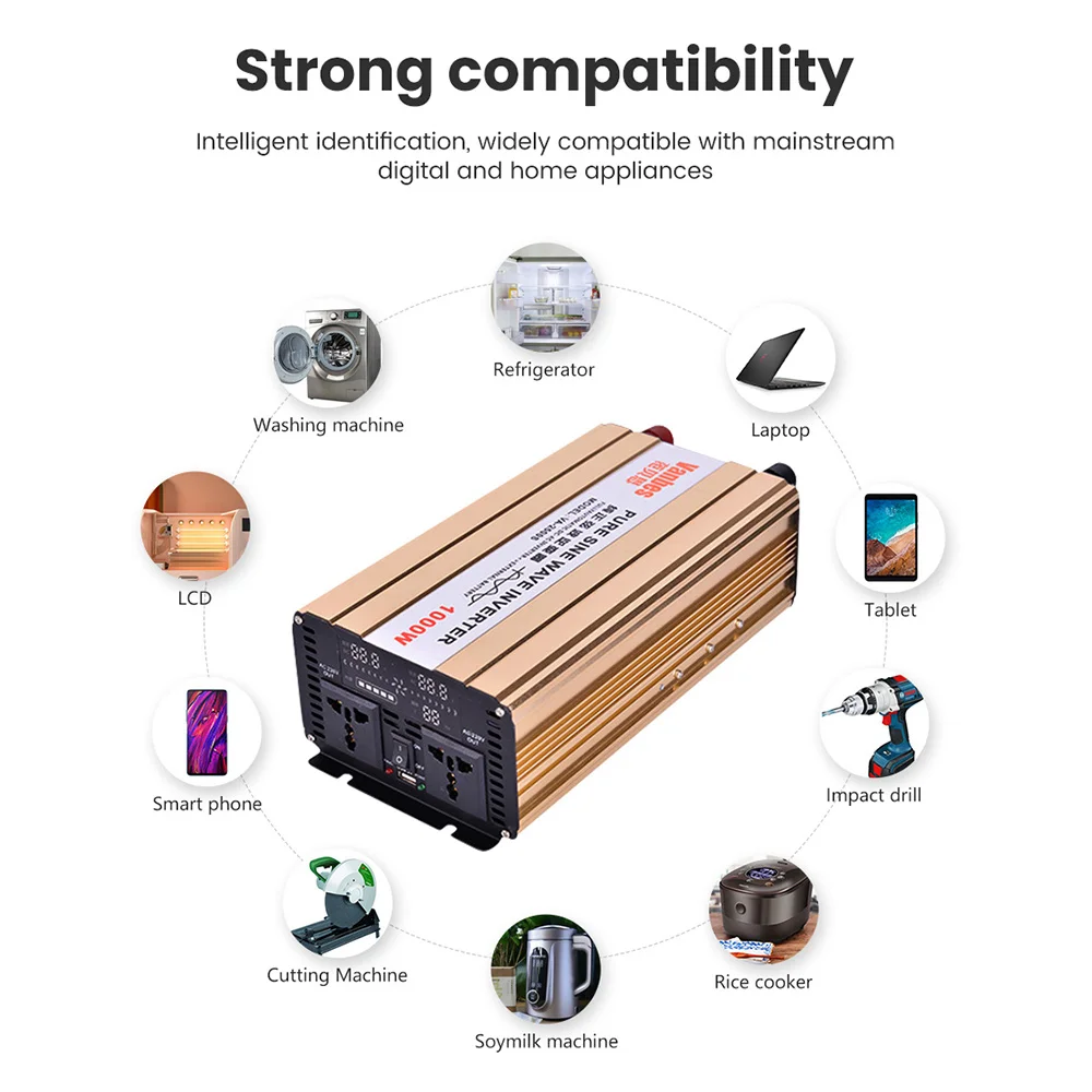 SUNYIMA пик Мощность 2000 Вт Чистая Синусоидальная волна инвертирующий автомобильный