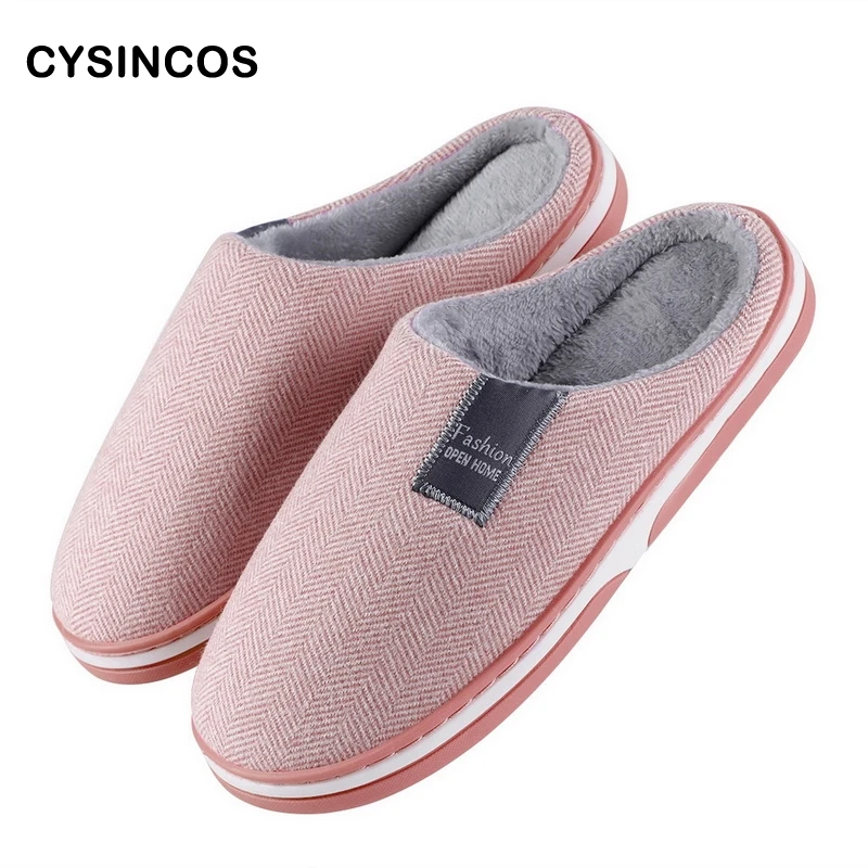 Женские и мужские плюшевые вельветовые тапки CYSINCOS для дома 2021 зимние