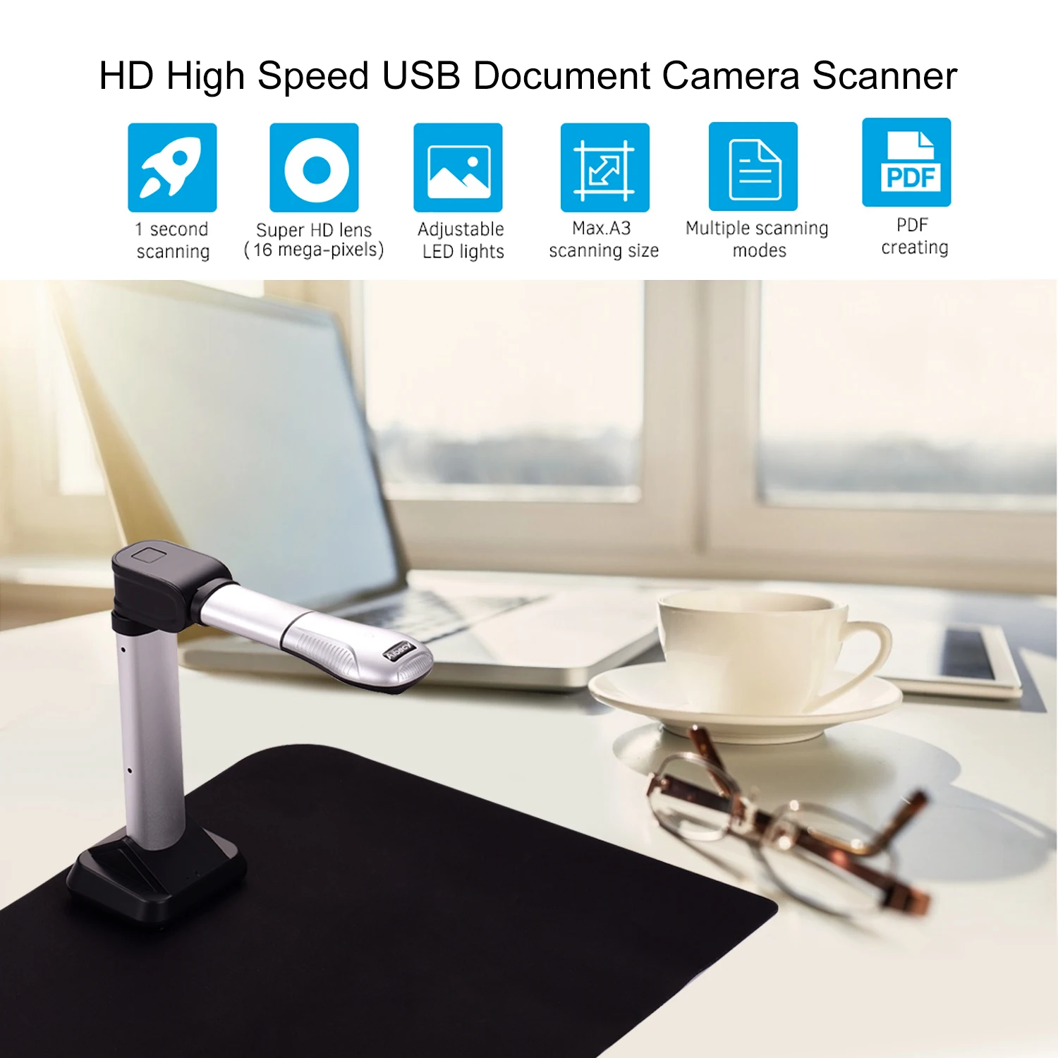 Aibecy USB сканер для документов Размер A3 HD 16 мегапикселей высокоскоростной с