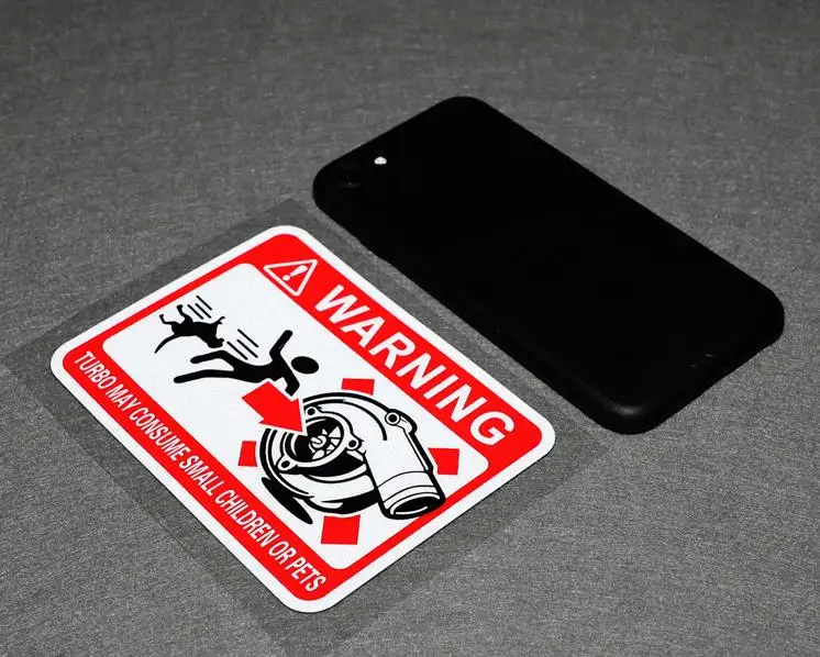 

Funny Warning Turbo May Consume Small Children Pet Alarm Sticker Reflective Vinyl Car-Styling Decals for Car,Motorcycle 12*9cm