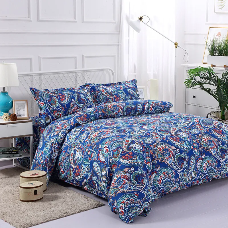 

3D Bohemia Bedding sets wedding duvet cover set US size Bed linens flower Ethnic bedclothes 3D bed set national style home decor