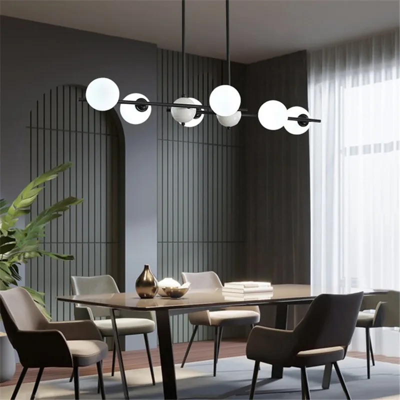 Стеклянный подвесной светильник в скандинавском стиле для гостиной столовой