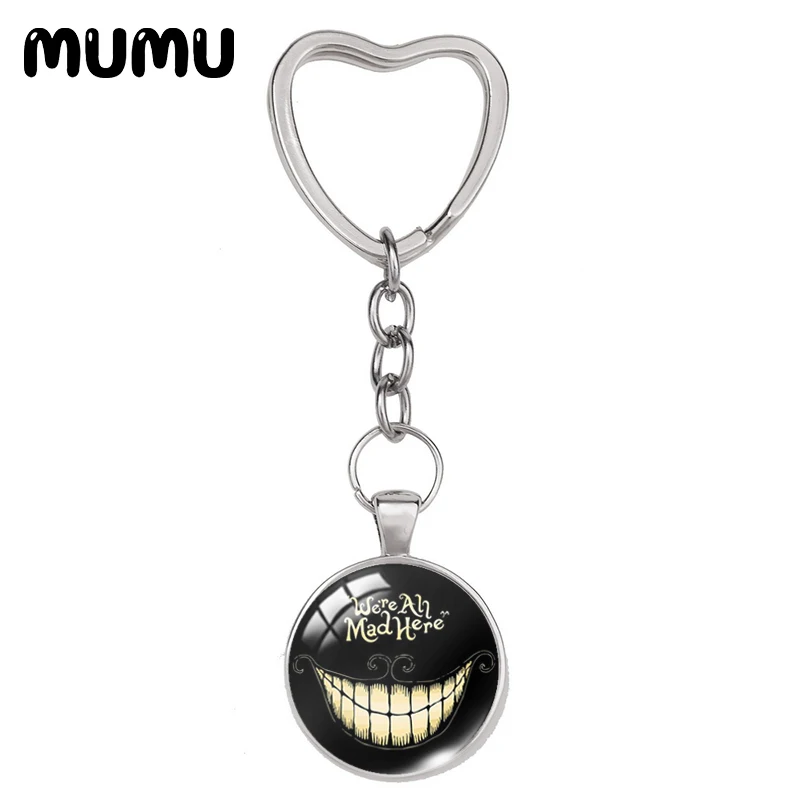 Новинка 2021 брелок Алиса в стране чудес форме сердца с изображением Чеширского
