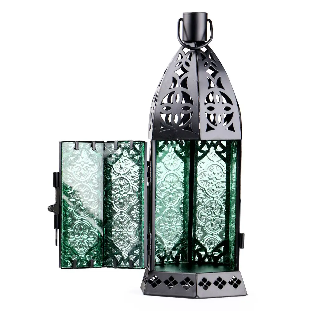 Стеклянный металлический марокканский садовый подсвечник настольный фонарь для