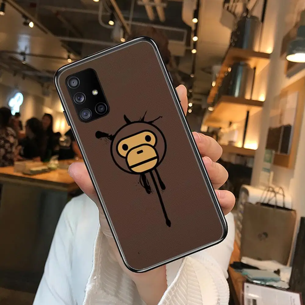 

Cute monkey cartoon BABY MILO Phone Case Hull For Samsung Galaxy A 50 51 20 71 70 40 30 10 80 E 5G S Black Shell Art Cell Cove