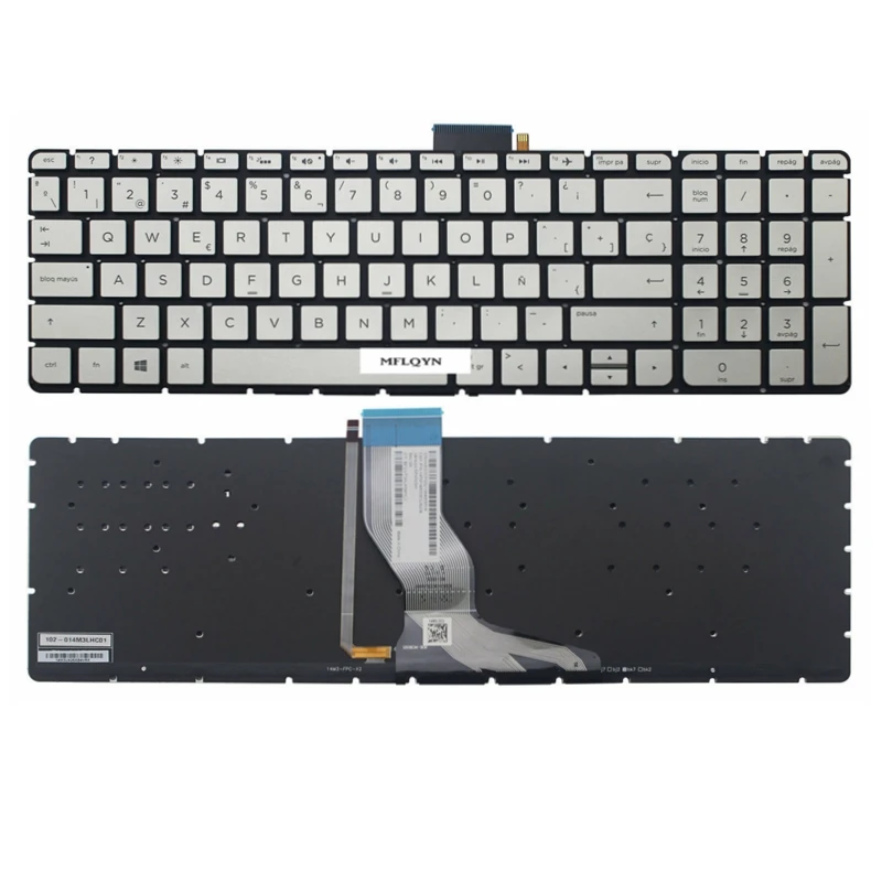 

Original New For HP Star Wars 15-an 15-an000 SP Spanish Silver backlit keyboard