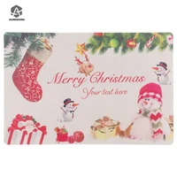cute cartoon child table mat heat resistant washable mat christmas snowman santa clause reindeer placemats for kitchen dining ta