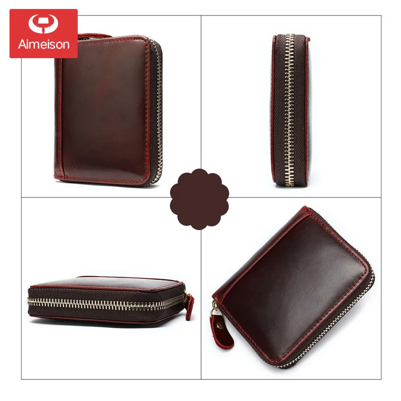 Модный короткий кошелек для мужчин мужской однотонный из натуральной кожи