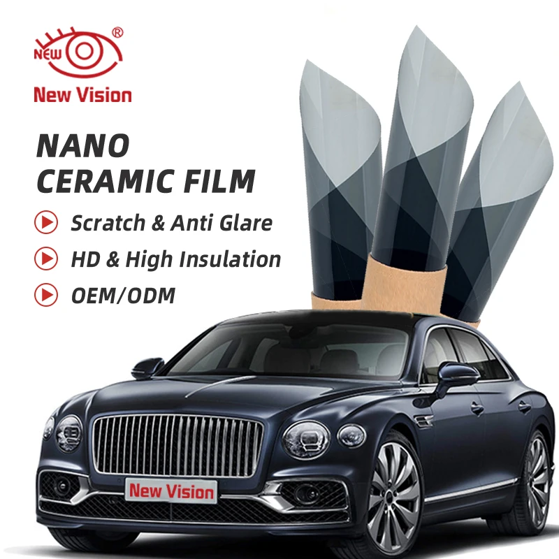 VLT30% car window tint sun tint IR80% Heat Insulation black self-adhesive nano ceramic solar car glass tinted film
