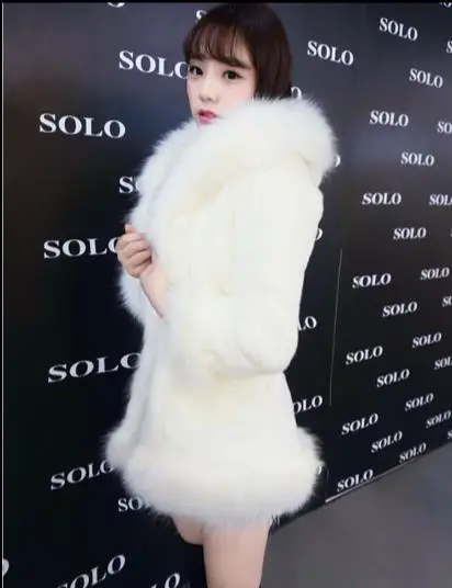 Меховая 2019 зимняя женская куртка из искусственного меха пальто меховое для