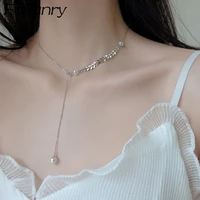 foxanry 925 stamp clavicle chain necklace 2021 trend elegant wheat ears pearl tassel birthday party jewelry wholesale