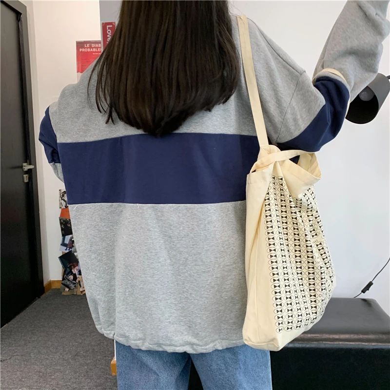 

No Hat Hoodies Women Zipper Stand Collar Sweatshirts Preppy Letter-printed Korean Style Students Spring Baggy Hoodie Outwear Ins