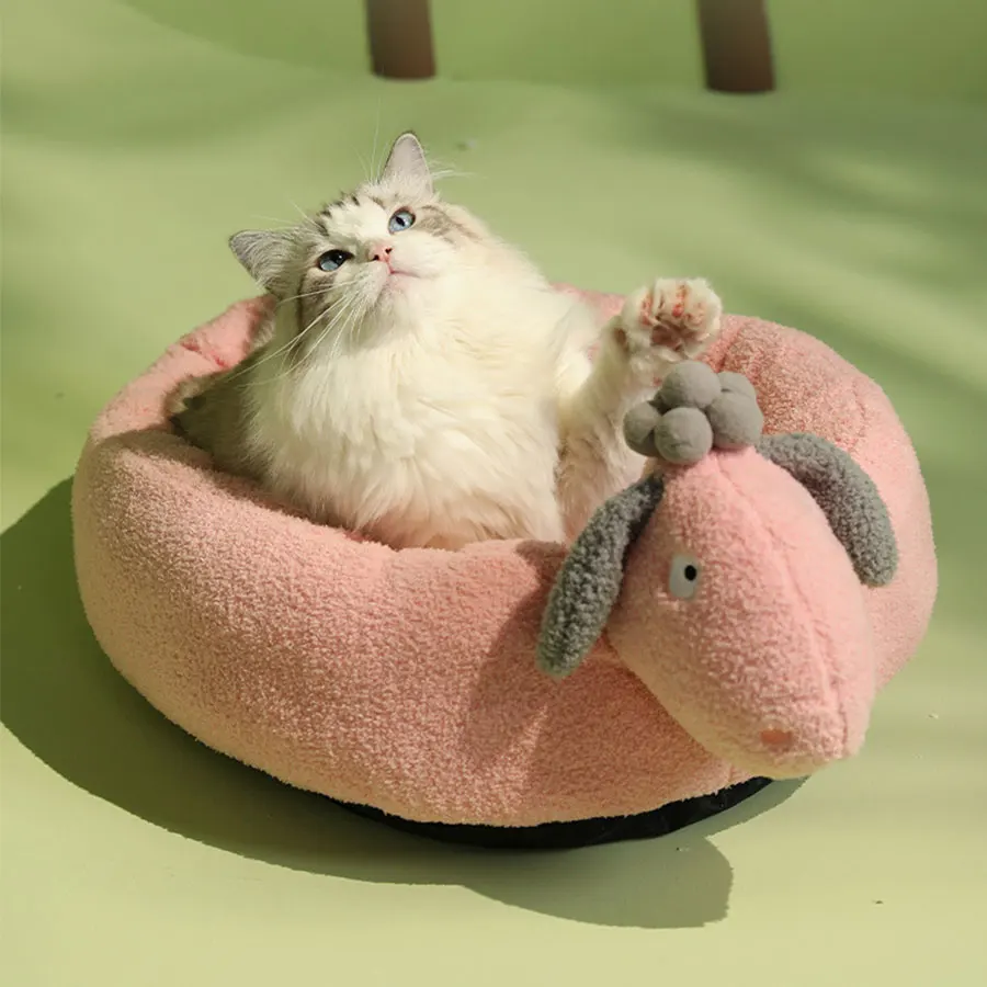 

Cute Cat bed Warm Soft Pet Bed for Cats Dogs Cat House Winter Warm Kitten Bed Lounger Cushion Puppy Kennel Pet Accessories
