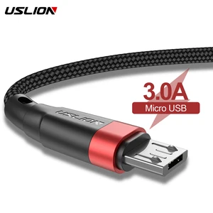Кабель USLION Micro USB для быстрой зарядки и передачи данных, 3 А, 0.5123 м