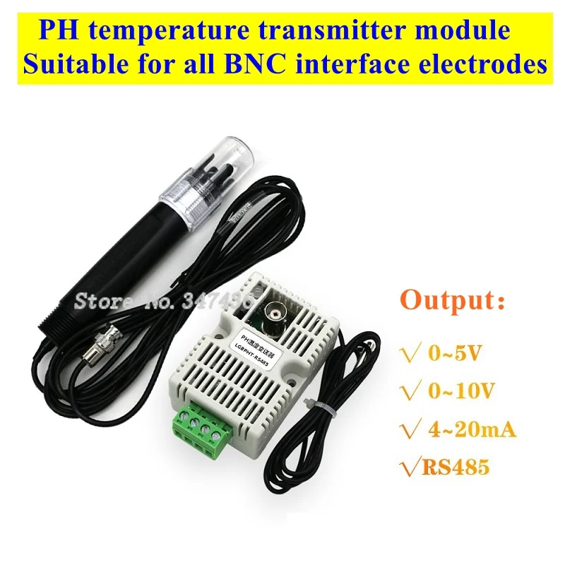 

PH value temperature transmitter detection sensor module analog output voltage 4-20 mA RS485 output