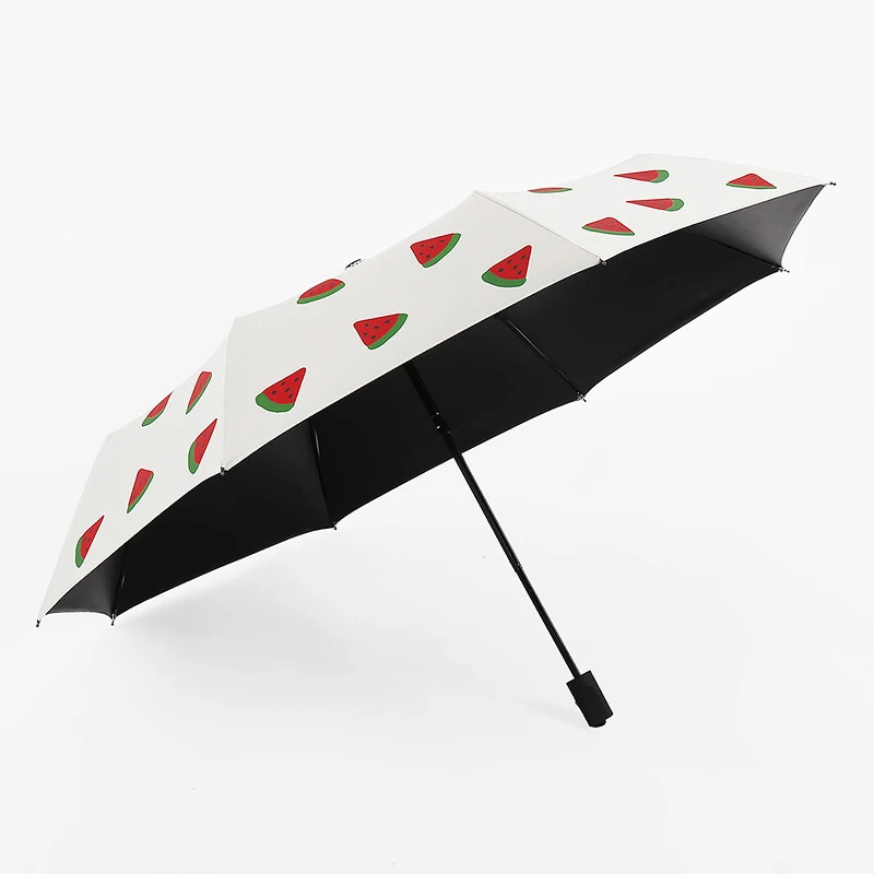 Складной зонт для защиты от солнца тройной складной аксессуар из черной резины