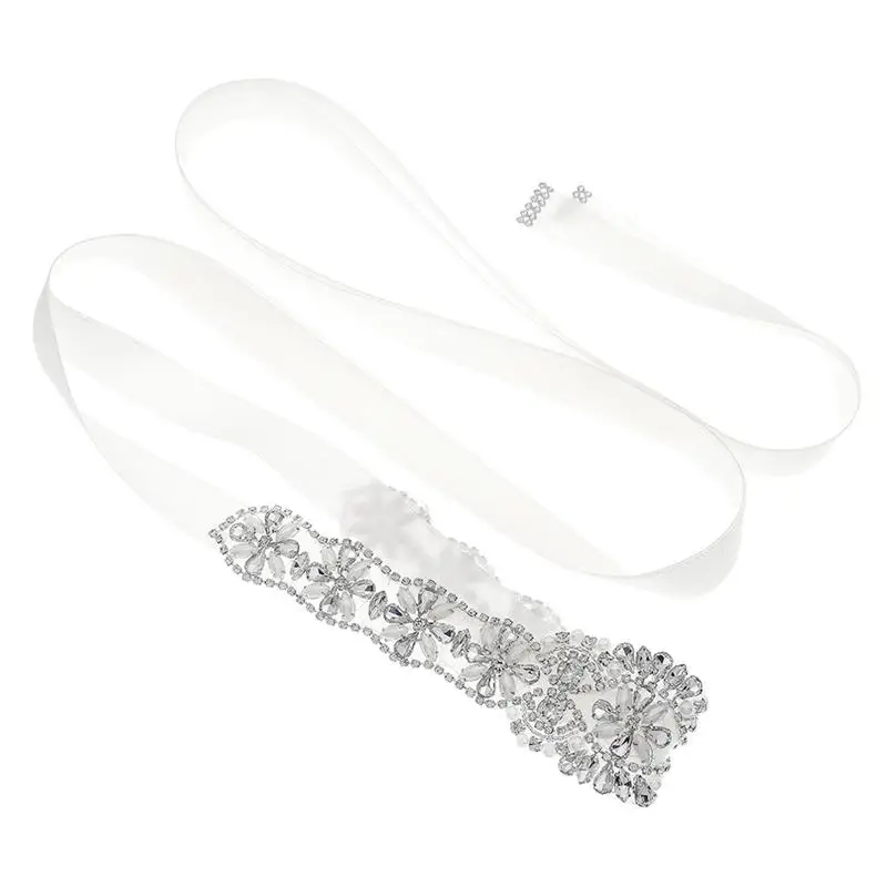 

1pc Rhinestone Bridal Decorated Girdle Wedding Waist Belt Bridal Sash