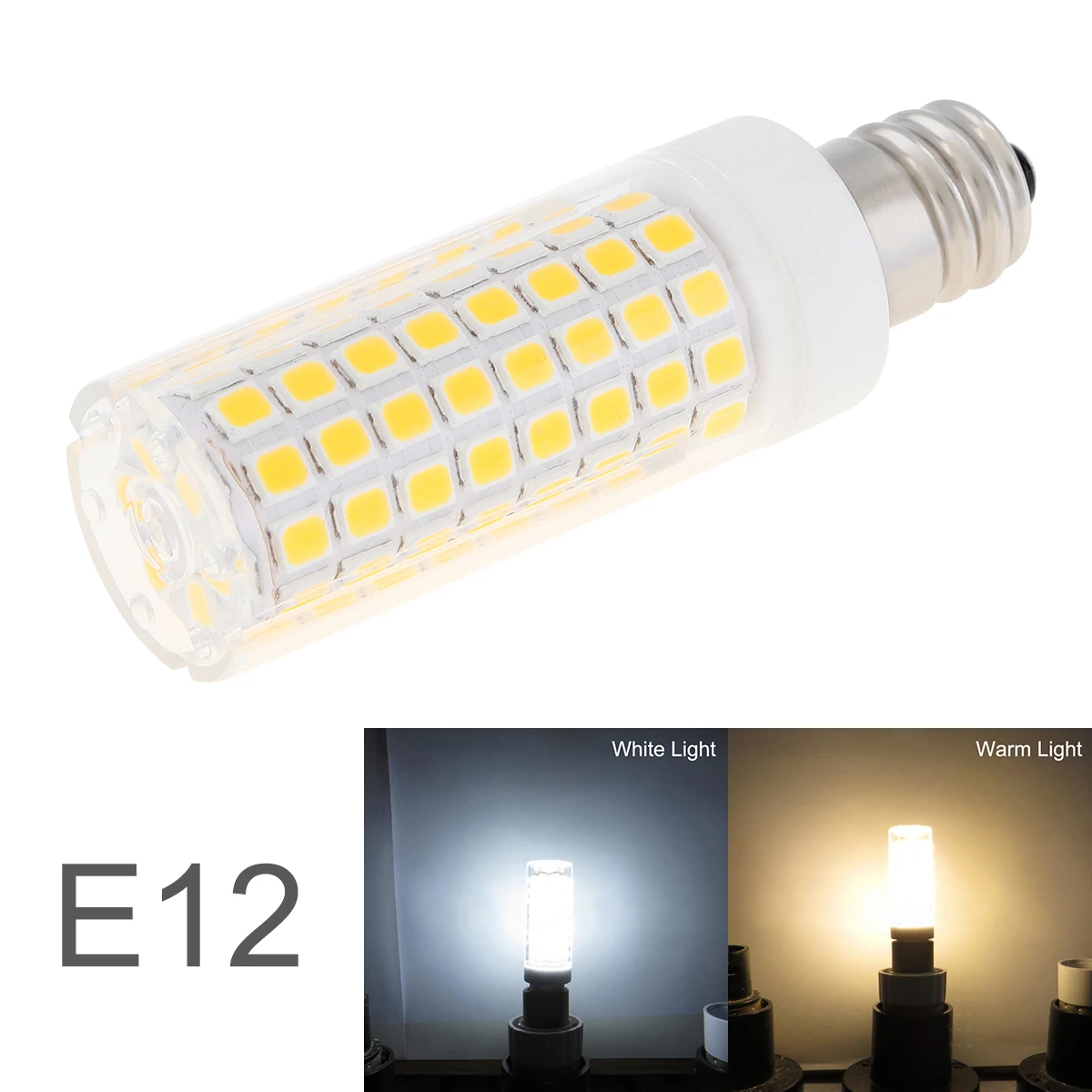 Диммируемая E12 110 в белый/теплый белый 102 светодиодов 2835 SMD 10 Вт силиконовая