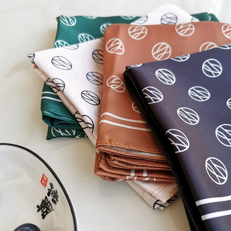 

2021 New Style Original Design Digital Printing Emulation Silk Scarf Female Occupation Decoration Handband Scarf Customization