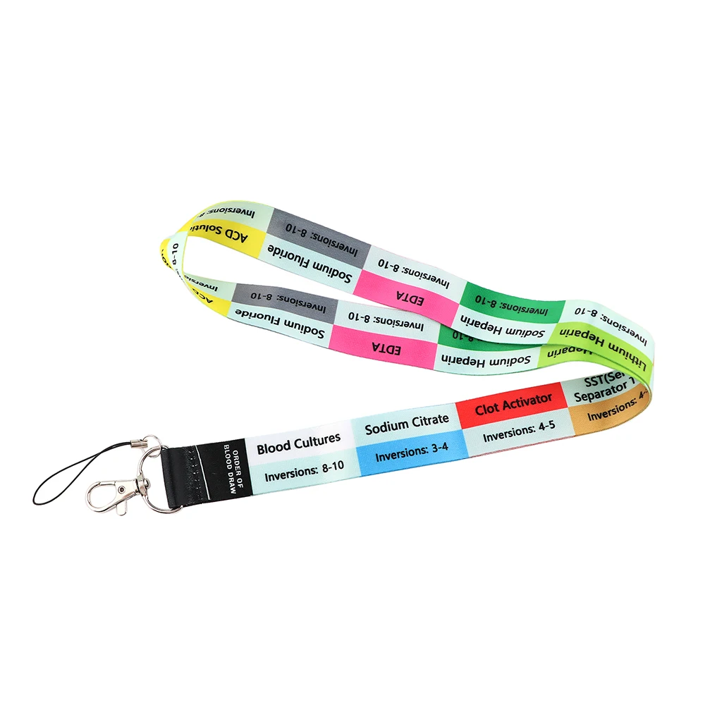 

PF659 Order of Blood Draw Lanyard Credit Card ID Badge Holder Key Ring Bag Medical Doctor Nurse Travel Bank Card Cover Keychain