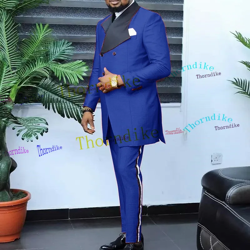 Мужской костюм с двойным рядом пуговиц пиджак и брюки