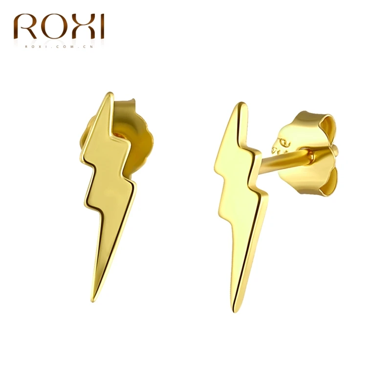 Женские маленькие серьги гвоздики в форме молнии ROXI минималистичные из 100%