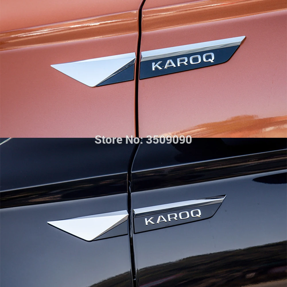 Для Skoda Karoq 2017 2018 2019 2020 значок с боковой эмблемой на дверь автомобиля Оригинальная