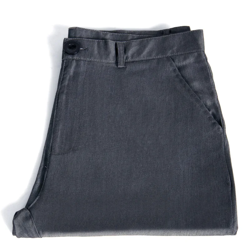 

Men's Autumn / Winter Pure Color Textured Fabric Casual Pants Male Elastic Straight Formal Trousers